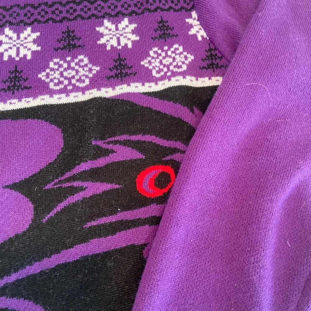 Baltimore Ravens NFL Purple and Black Crewneck Ugly Christmas Sweater-XL - Picture 3 of 7